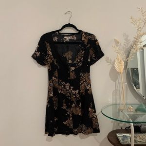floral button up dress